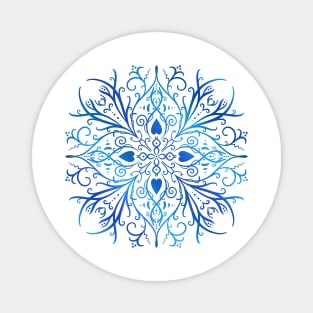 Blue Four Sided Mandala Magnet